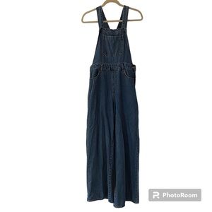 Blue Denim Wide Leg Overalls Forever 21 Jean